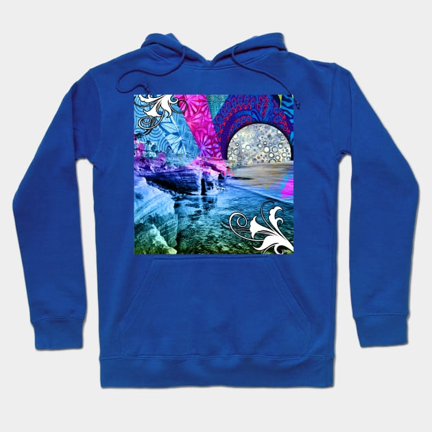 Purple Moon Retro Vibes Hoodie by artbyomega